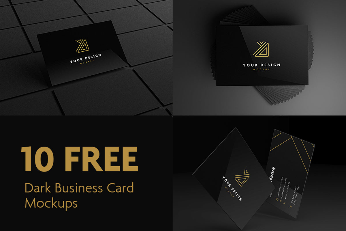 10 Dark Business Card Mockups
