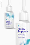 10 Ml Plastic Ampoules Mockup, Close Up Psd