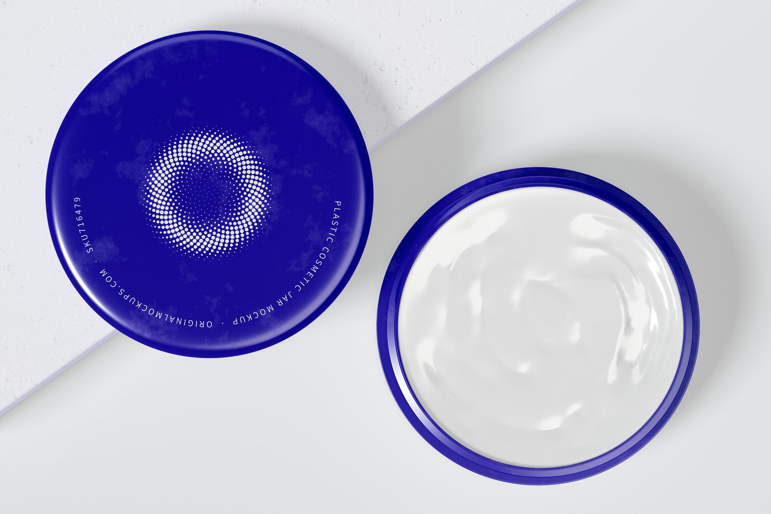 100Mm Plastic Cosmetic Jar Mockup Opened, Top View