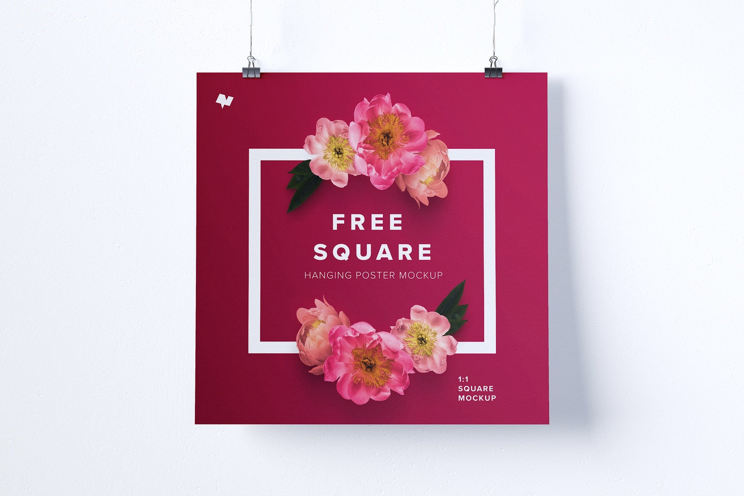 1:1 Square Hanging Poster Mockup