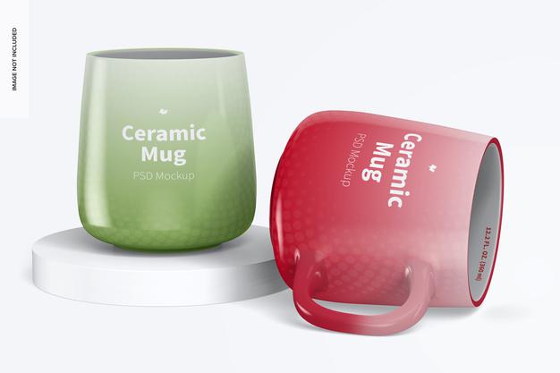 12.2 Oz Ceramic Mug Mockup Psd