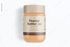 12 Oz Clear Pet Peanut Butter Jar Mockup, Top View Psd