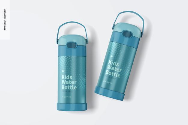 12 Oz Kids Water Bottle Mockup Psd