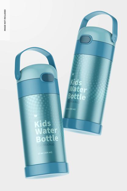 12 Oz Kids Water Bottle Mockup Psd