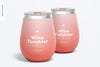 12 Oz Wine Tumblers Mockup, Front View Psd