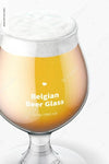 13 Oz Belgian Beer Glass Mockup, Close Up Psd
