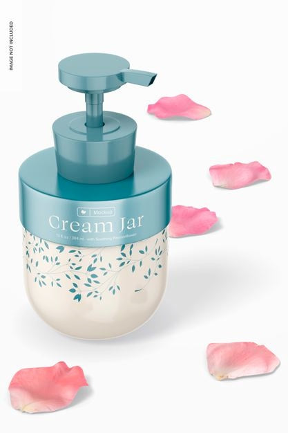 13 Oz Cream Jar Mockup, Perspective Psd