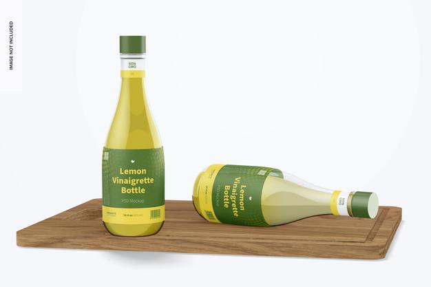14.5 Oz Lemon Vinaigrette Bottle Mockup Psd