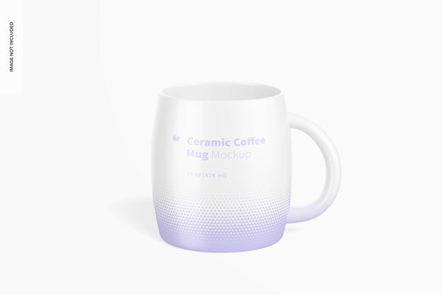 14 Oz Ceramic Coffee Mug Mockup Psd
