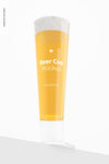 14 Oz Glass Beer Cup Mockup, Bottom Front View Psd