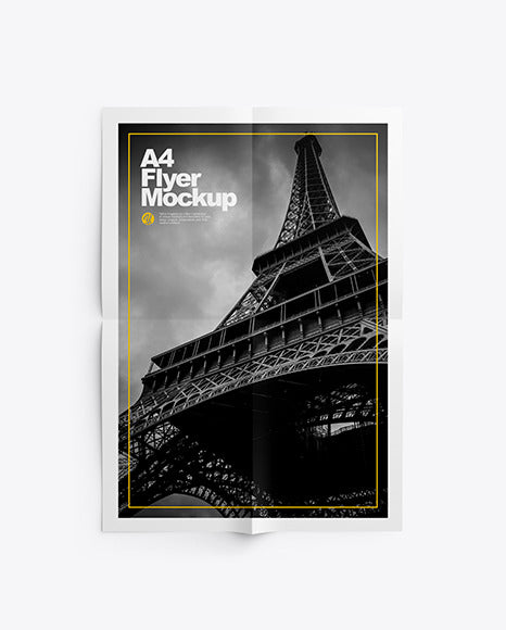 A4 Flyer Top View PSD Mockup