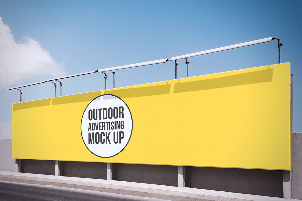 Set of Outdoor Advertising Signs and Billboards Mockup