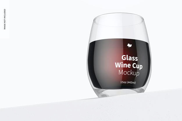 15 Oz Glass Wine Cup Mockup Psd