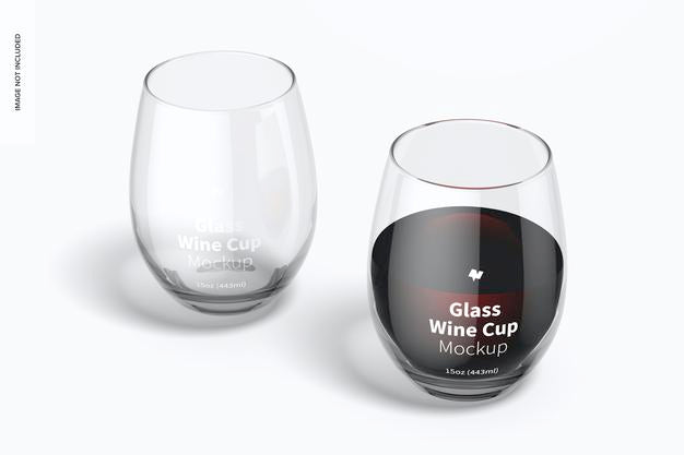 15 Oz Glass Wine Cups Mockup Psd