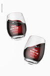 15 Oz Glass Wine Cups Mockup Psd