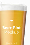 16 Oz Beer Pint Mockup, Close Up Psd