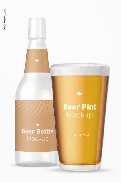 16 Oz Beer Pint Mockup Psd