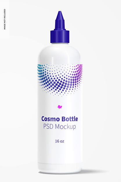 16 Oz Cosmo Bottle With Twist Top Cap Mockup Psd