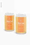 16 Oz Glass Beer Cups Mockup Psd