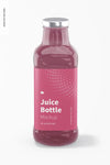 16 Oz Glass Juice Bottle Mockup, Front View Psd