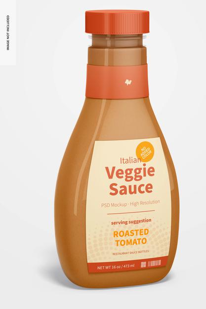 16 Oz Italian Veggie Sauce Bottle Mockup Psd