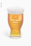 16 Oz Pint Beer Glass Mockup, Front View Psd