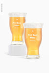 16 Oz Pints Beer Glass Mockup, Front View Psd
