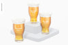 16 Oz Pints Beer Glass Mockup, Perspective Psd