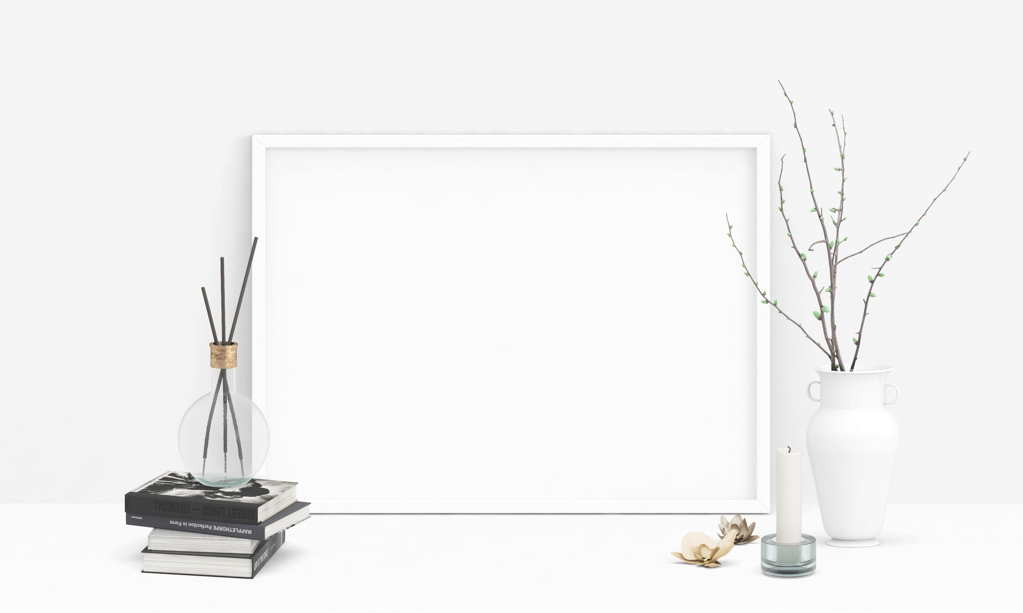 Horizontal Clean Poster MockUp Scene PSD