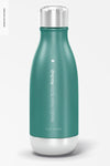 17 Oz Metallic Water Bottle Mockup, Front View Psd