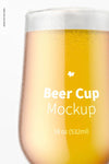 18 Oz Glass Beer Cup Mockup, Close Up Psd