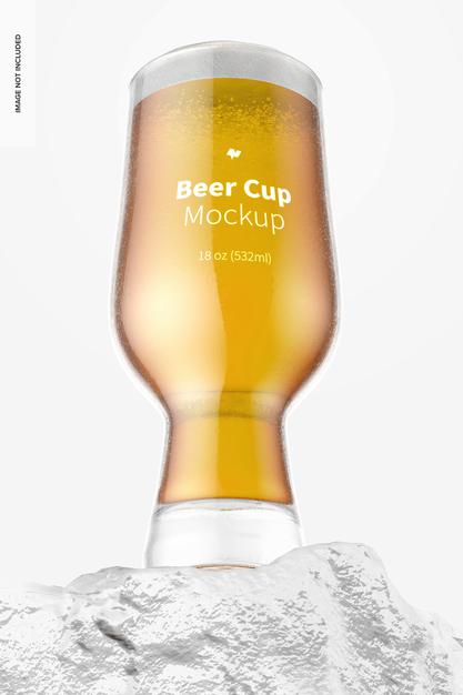 18 Oz Glass Beer Cup Mockup Psd