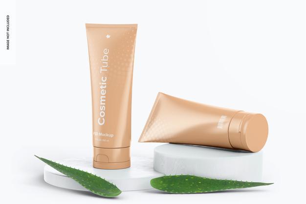 180 Ml Cosmetic Tubes Mockup Psd