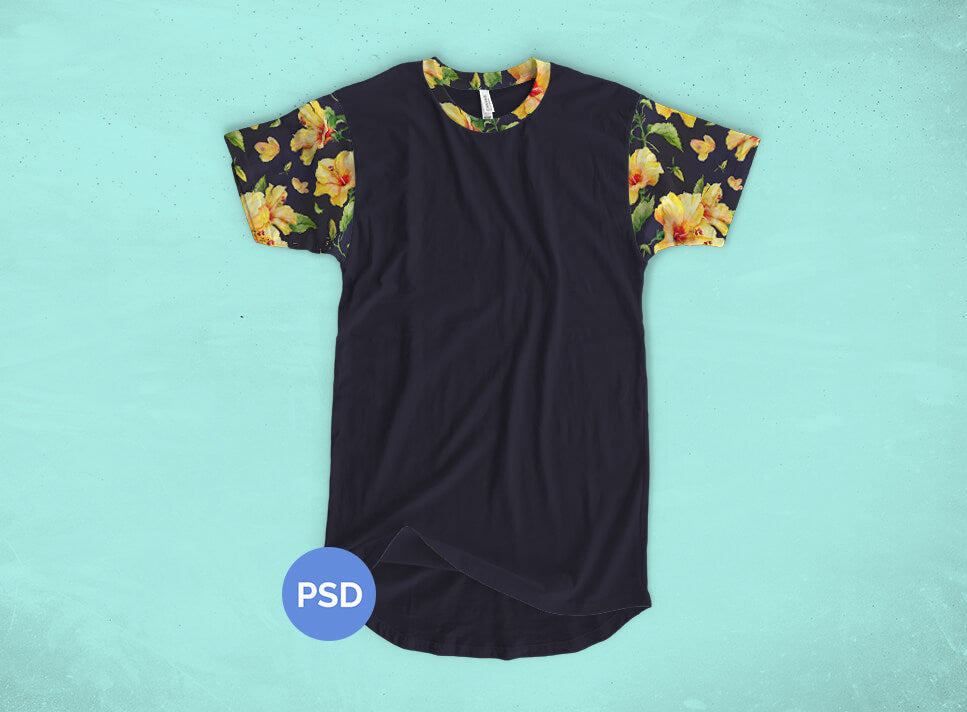 White Longline T-Shirt Mockup