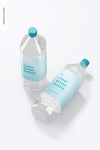 1L Clear Water Bottles Mockup, Top View Psd