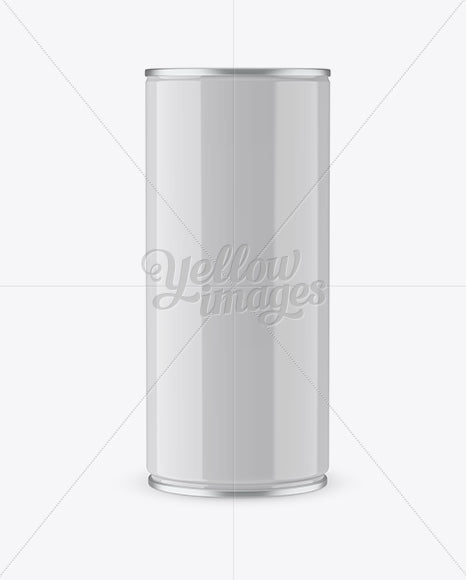 1L Glossy Aluminium Can Mockup