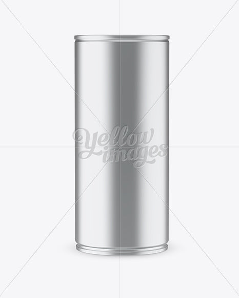 1L Metallic Aluminium Can Mockup