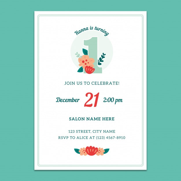 1St Birthday Invitation Mockup Psd