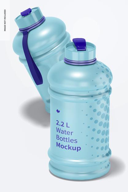 2.2 L Water Bottles Mockup Psd