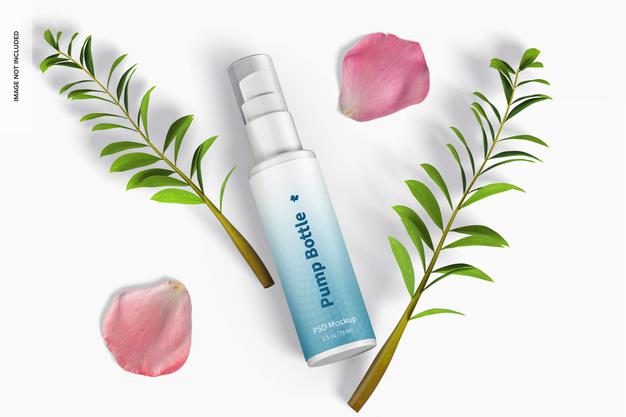 2.5 Oz Pump Bottle Mockup Psd