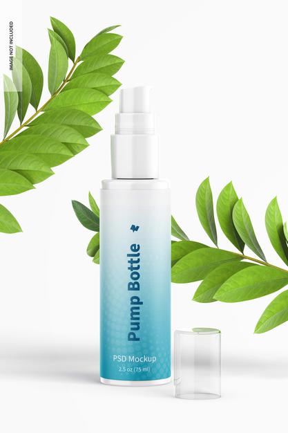 2.5 Oz Pump Bottle Mockup Psd