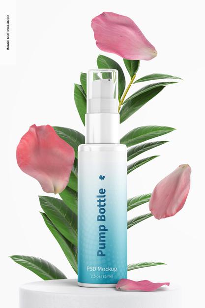 2.5 Oz Pump Bottle Mockup Psd