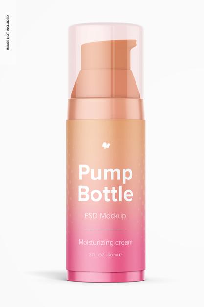 2 Oz Pump Bottle Mockup Psd
