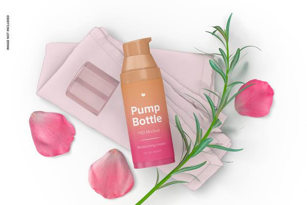 2 Oz Pump Bottle Mockup Psd