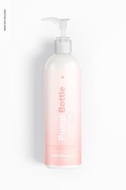 2 Oz Pump Rounded Bottle Mockup Psd