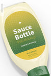 20 Oz Sauce Bottle Mockup, Close Up Psd