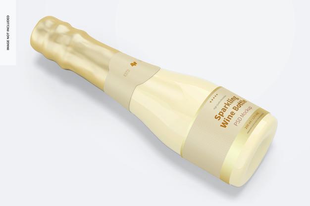 200 Ml Sparkling Wine Bottle Mockup Psd