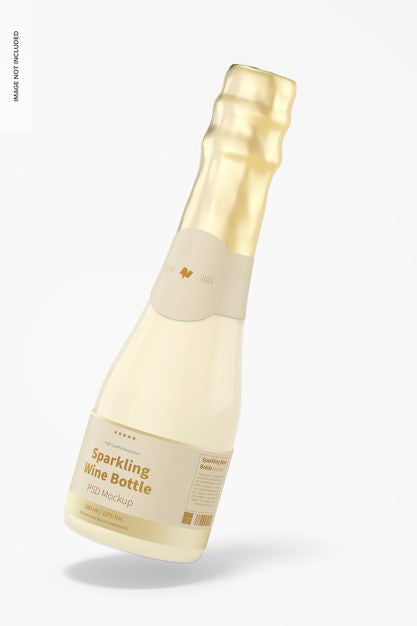 200 Ml Sparkling Wine Bottle Mockup Psd