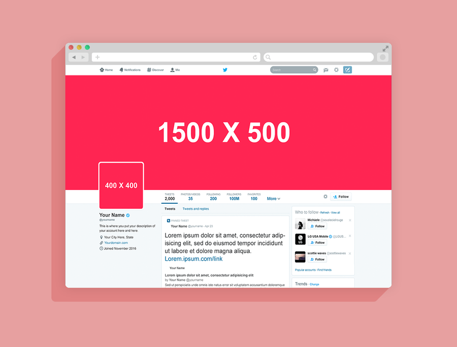 2016 Twitter Page Header Mockup