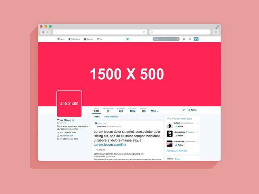 2016 Twitter Page Mockup
